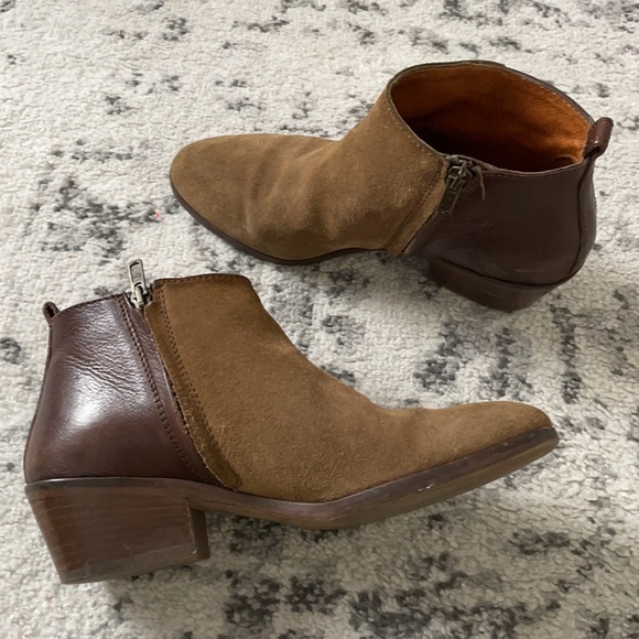 Madewell Charley Ankle Boots Cigar Suede and Leather - Picture 1 of 8